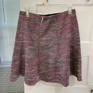 NWT Loft knit short flare skirt pink black‎ and grey size small